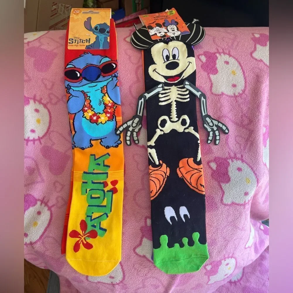 Disney Socks Halloween Mickey & Aloha Stitch